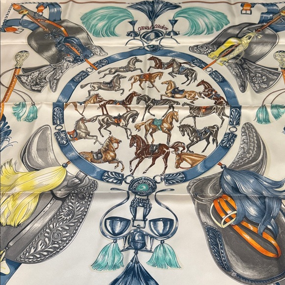 Hermes Silk Carre Cavalcades Scarves - Picture 4 of 7